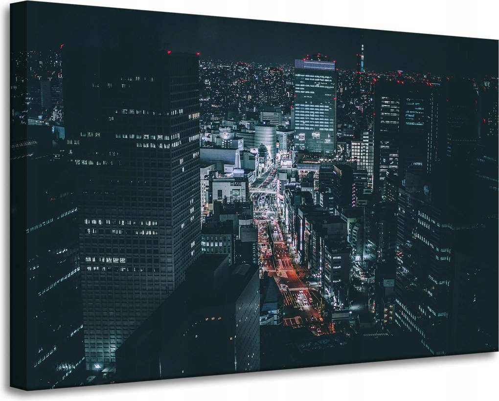 Vászonkép Tokió építészet éjszaka 90X60 cm