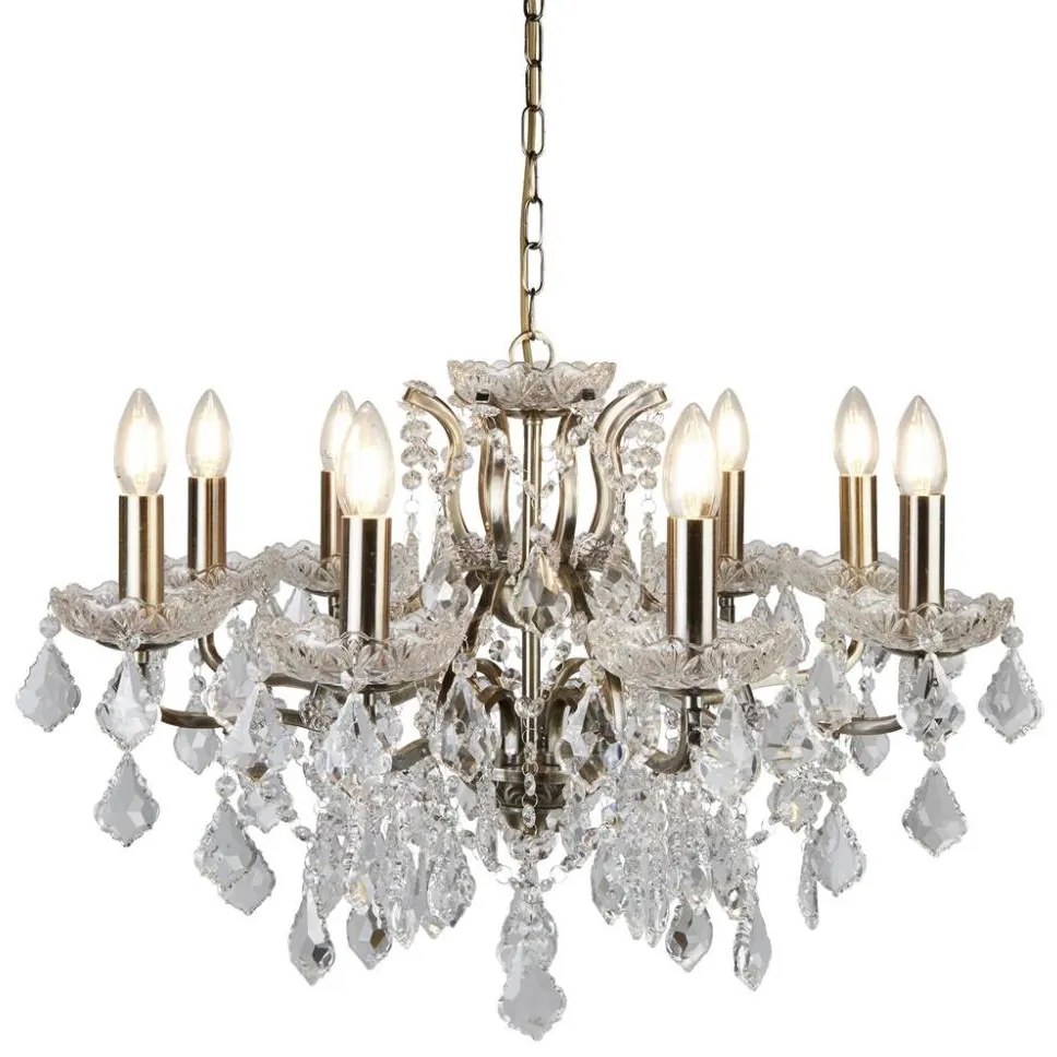 Searchlight 8738-8AB - Kristály csillár láncon PARIS 8xE14/40W/230V