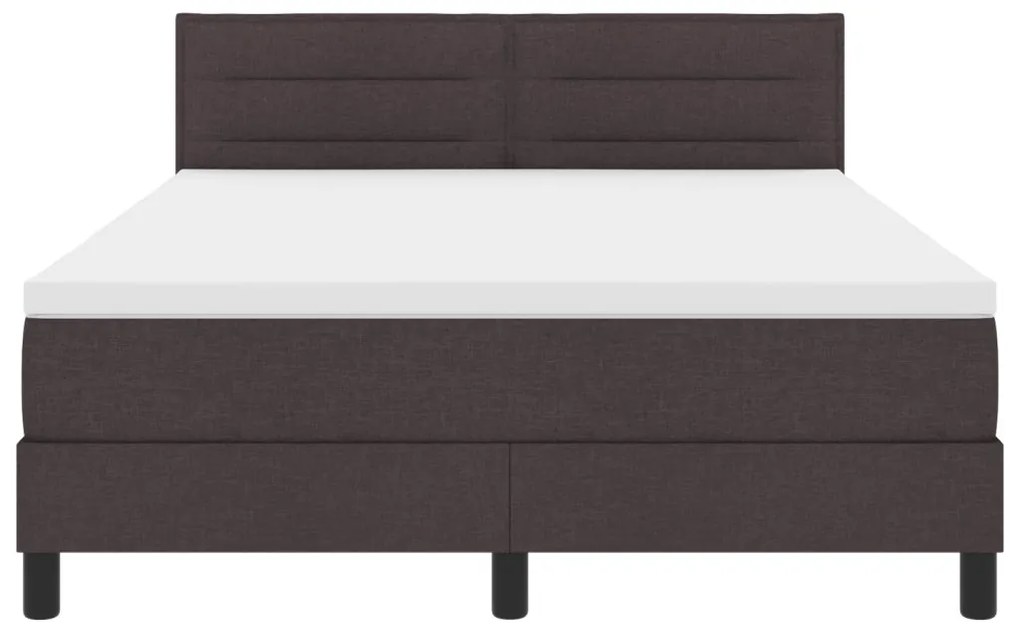 Bonellrugós Ágy Matrac és LED Sötétbarna 140x190 cm Szövet