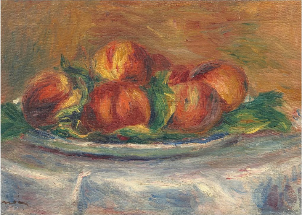 Üveg kép - Auguste Renoir, Peaches on a Plate, reprodukciók (70x50 cm)