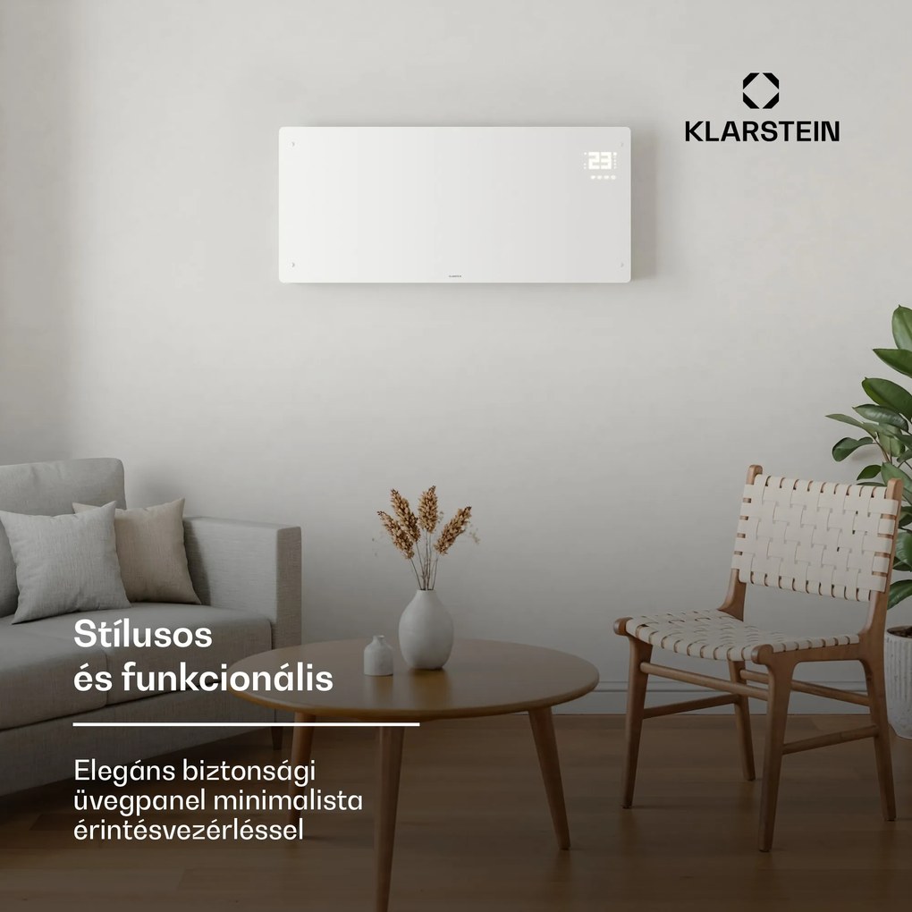 Klarstein Bornholm konvektor | 3000 W | 30 m² | Erőteljes és elegáns | 105 cm x 51 cm