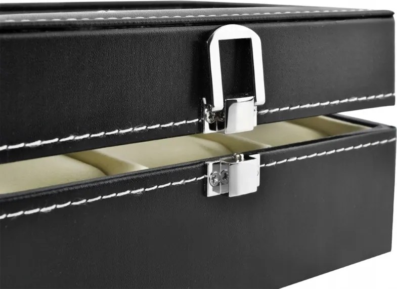 3 részes óratartó doboz, fekete