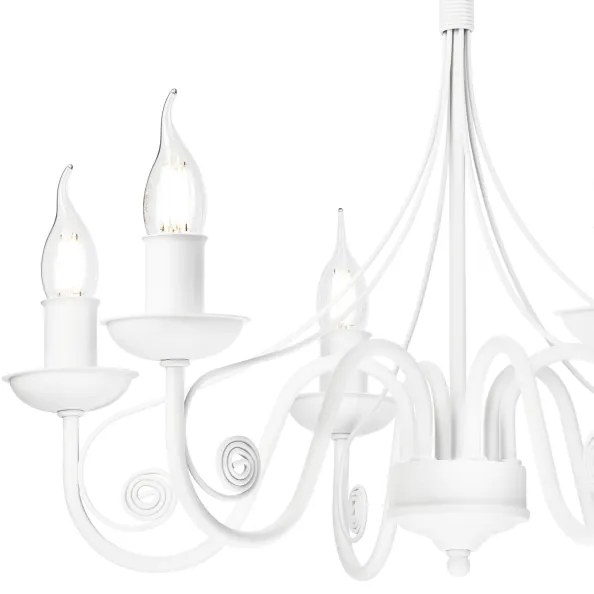 Csillár láncon DONATO 6xE14/40W/230V fehér