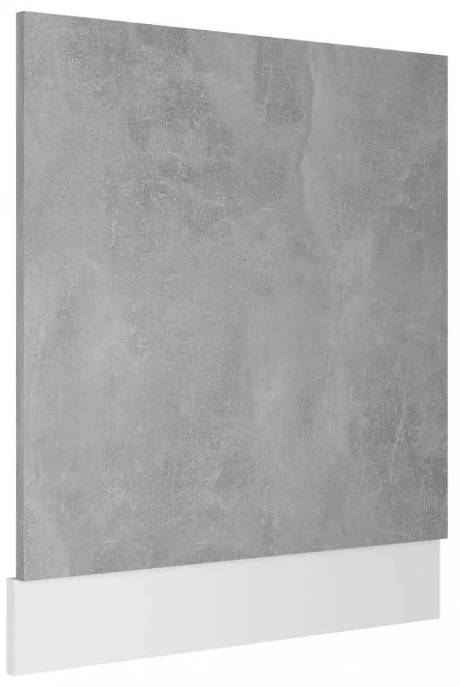 betonszürke szerelt fa mosogatógép-panel 59,5 x 3 x 67 cm