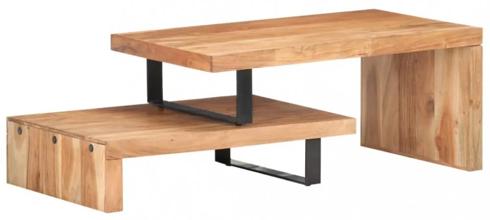 vidaXL 2 részes tömör akácfa dohányzóasztal-garnitúra