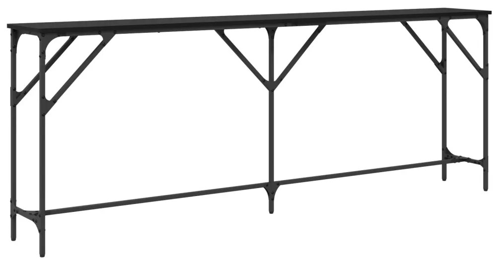 Konzol Asztal Fekete Tölgy 200x29x75 cm Összeszerelt Fa