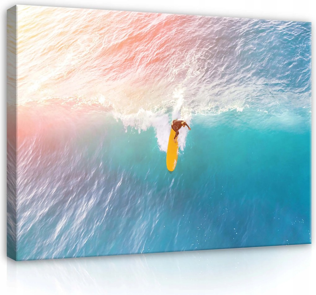 Vászonkép 100x75 Szörfözés hullám óceán tenger sport mozgás energia nap nyár