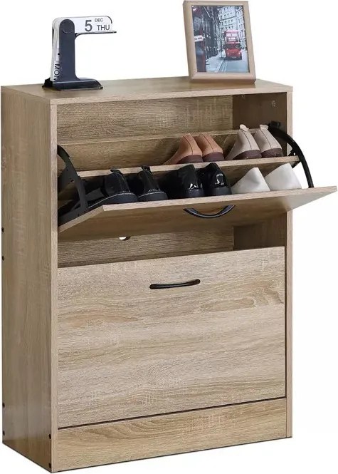 Cipőtartó (cipősszekrény), MDF, barna, ABO-G1014 OAK Belföldi Raktárról