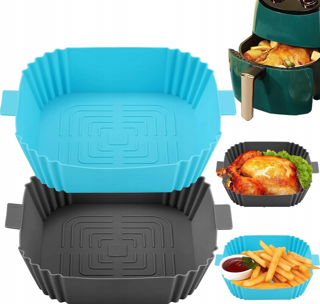 2x Szilikon Sütőforma Újrafelhasználható Olajsütőhöz