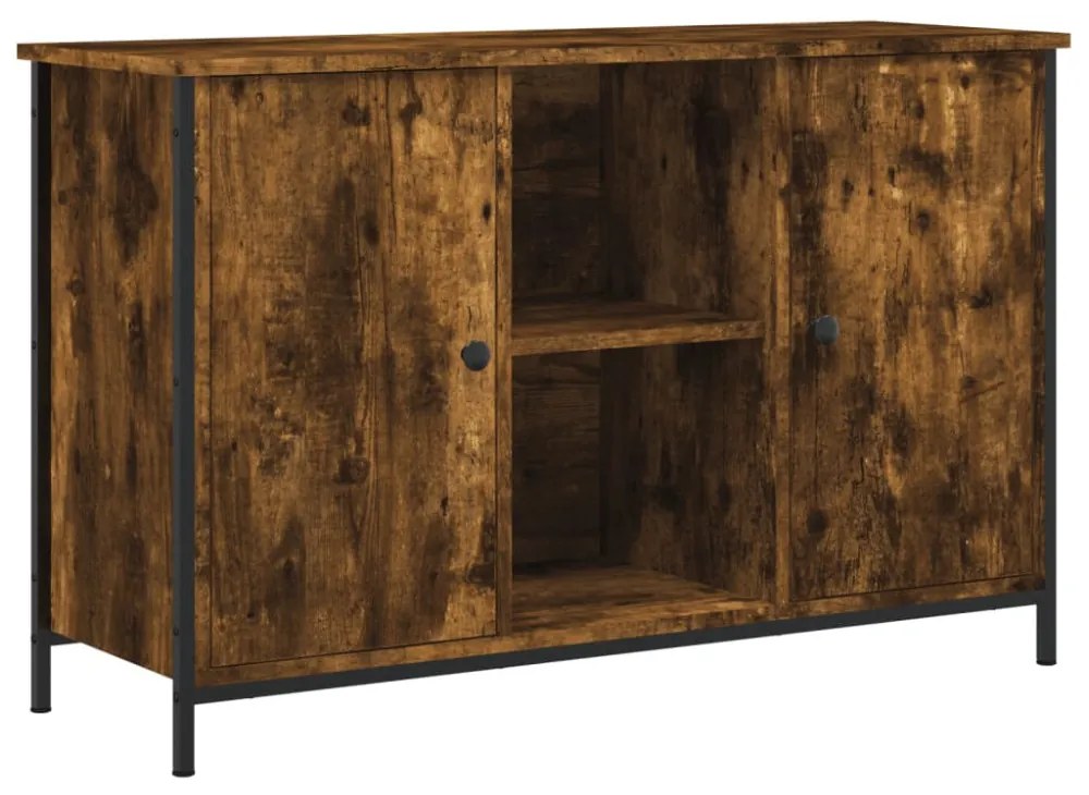 füstös tölgy színű szerelt fa TV-szekrény 100x35x65 cm