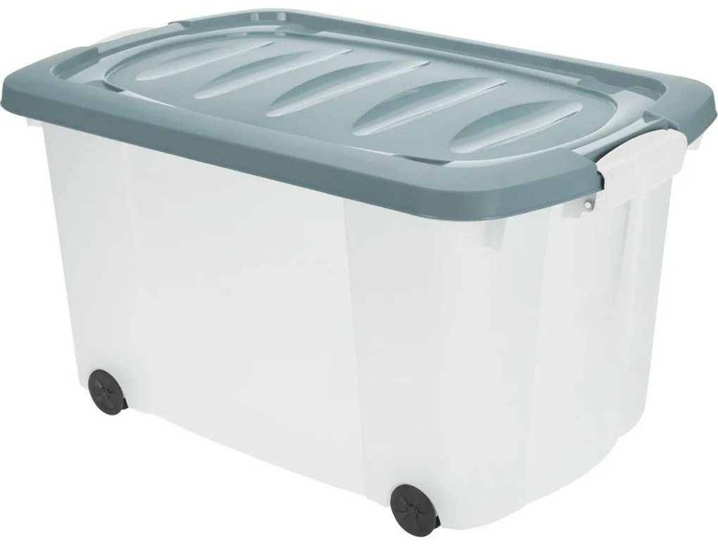 Tárolódoboz kerekekkel, 60 x 39 x 32 cm, zöld