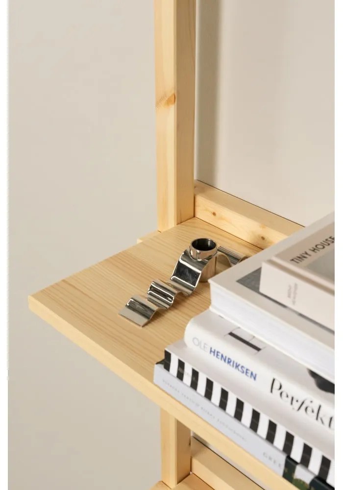 Natúr színű borovi fenyő fali könyvespolc 66x127 cm Groove – Karup Design