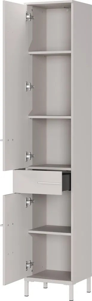 Krémszínű matt magas-keskeny fürdőszoba szekrény 34x190 cm Laurino – Germania