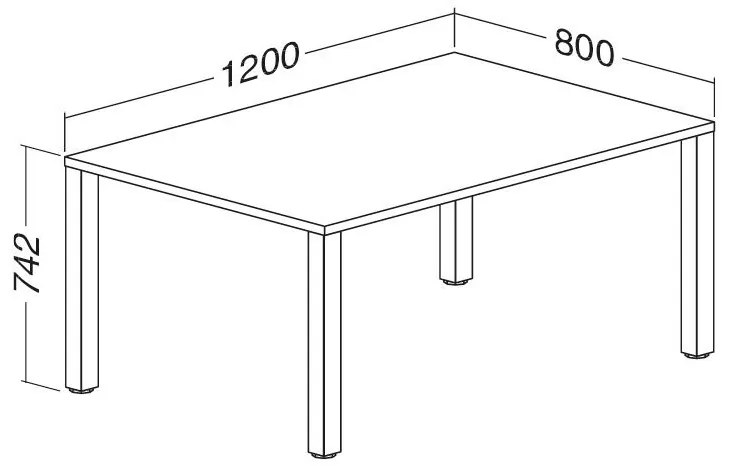 ProOffice B asztal 120 x 80 cm, cseresznye
