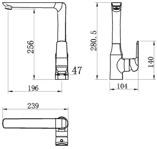 Novaservis - NOBLESS TINA konyhai csaptelep, fényes króm