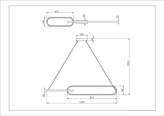 Zuma Line P241145502A - RAVON kábelre függesztett LED csillár, 2xLED/40W/230V, fekete/arany