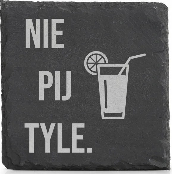 Kő alátét pala bögre alá x4 Ital felirattal Ne igyál annyit.