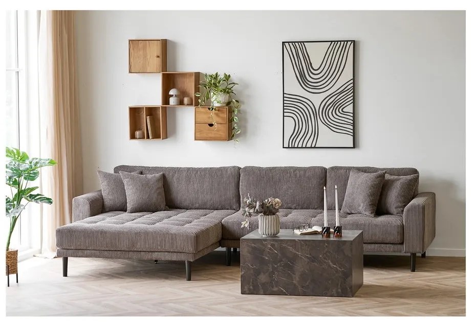 Natúr színű többszintes tölgyfa fali polc 18 cm Townsville – House Nordic