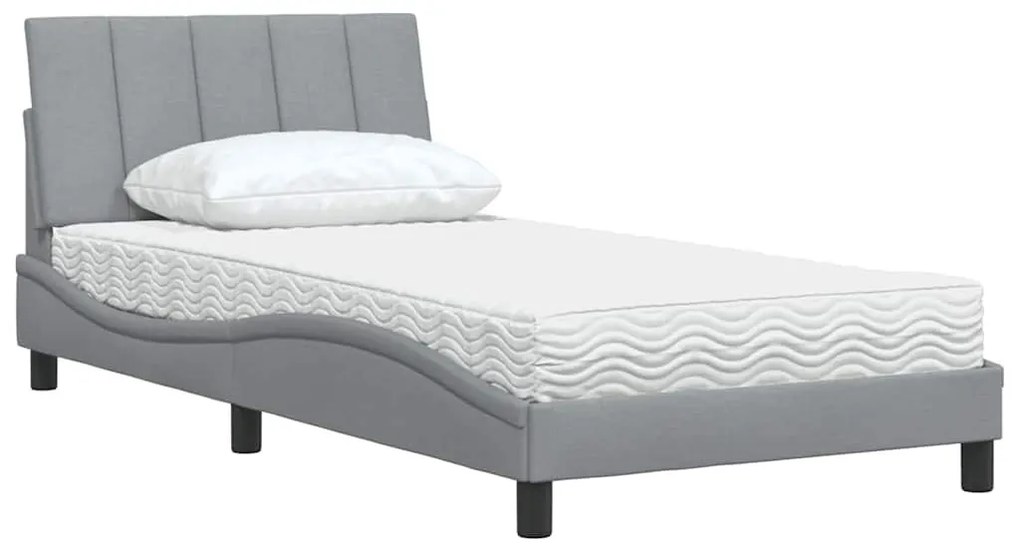 világosszürke szövet ágy matraccal Hanko 100x200 cm