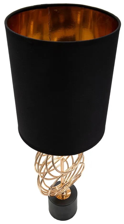Fekete-aranyszínű asztali lámpa textil búrával (magasság 58,5 cm) Circly – Mauro Ferretti