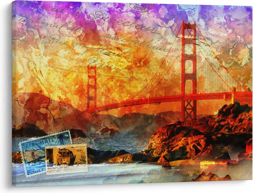 Kép - Golden Gate, San Francisco, Kalifornia (70x50 cm)
