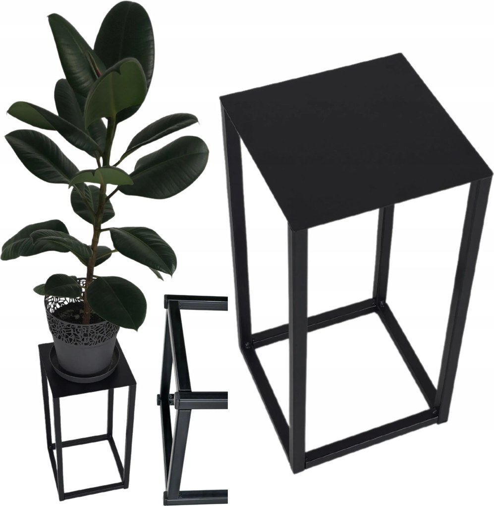 Virágágyás Fém 40cm Virágtartó Állvány Növények Loft Álló Stabil Erős