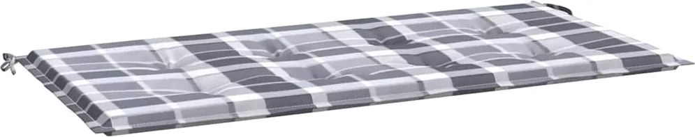 vidaXL szürke kockás oxford szövet kerti padpárna 120x50x4 cm
