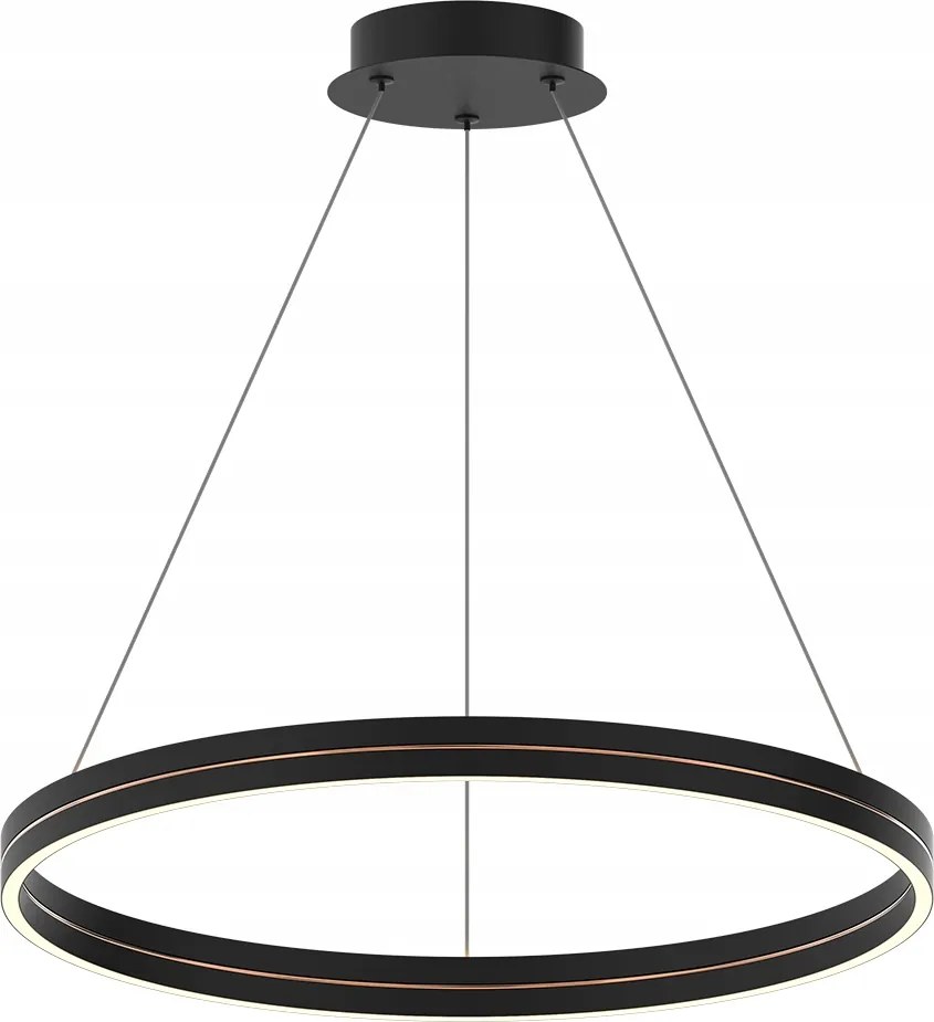 Fekete LED-es függesztett mennyezeti lámpa nappaliba, étkezőbe, hálószobába Gravity XX