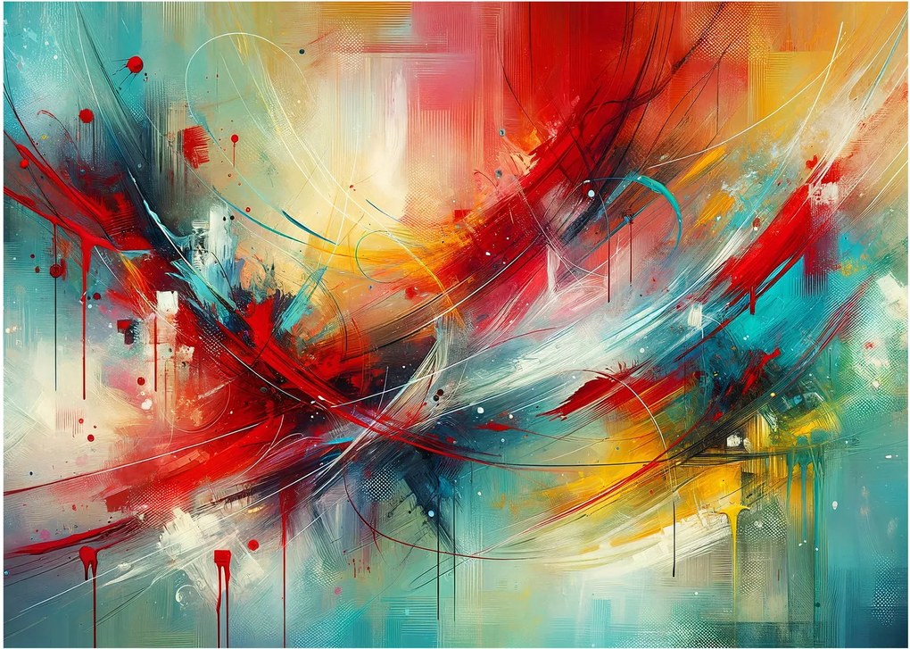 Üveg kép – Absztrakció pirossal (70x50 cm)