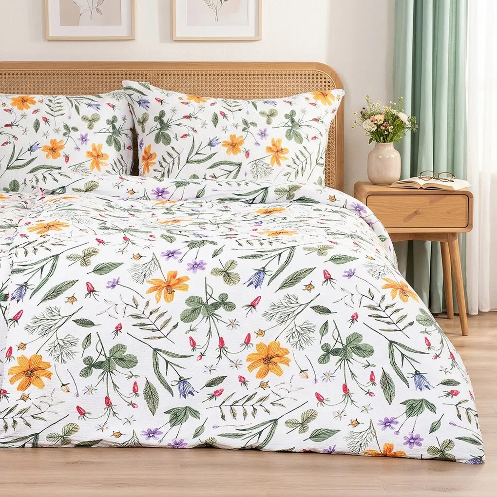 4Home Wildflower Bliss krepp ágyneműhuzat, 160 x 200 cm, 70 x 80 cm, 160 x 200 cm, 70 x 80 cm