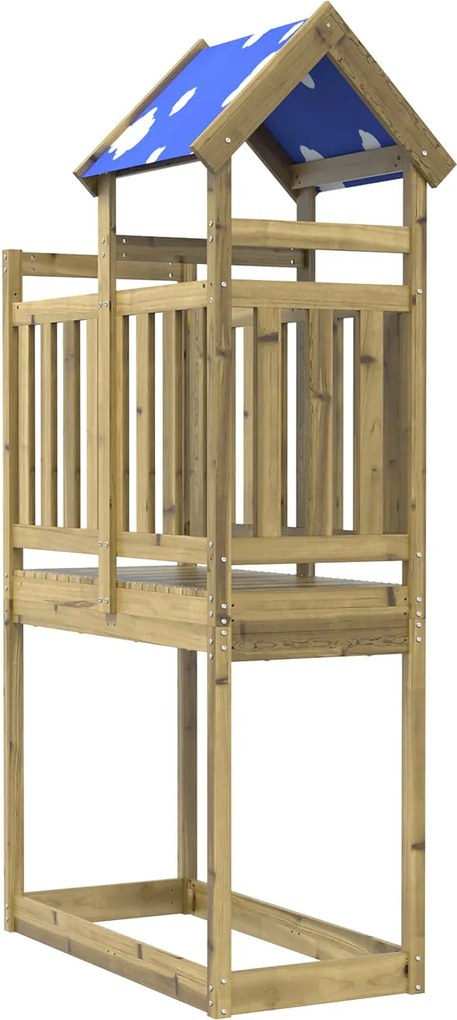 vidaXL Játék Torny Barna 52,5 x 110,5 x 215 cm Szilárd Impregnált Fa