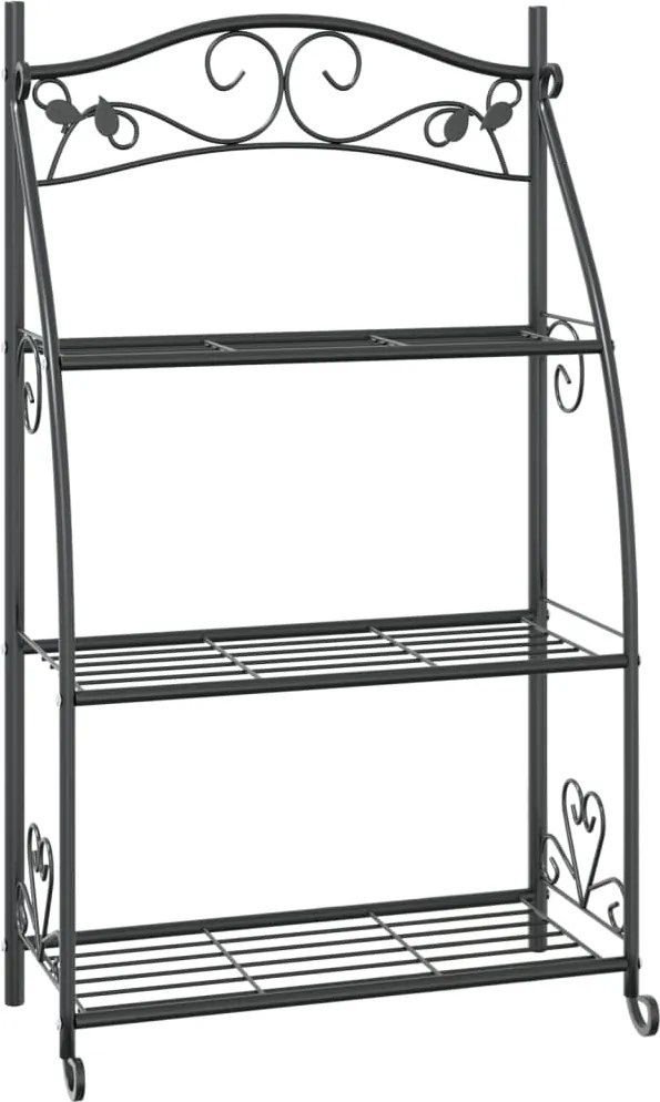 vidaXL fekete acél virágtartó 56 x 30 x 96 cm