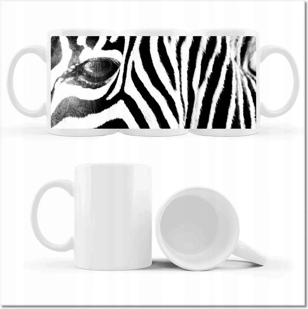 Zebra csíkos nyomott mintás bögre