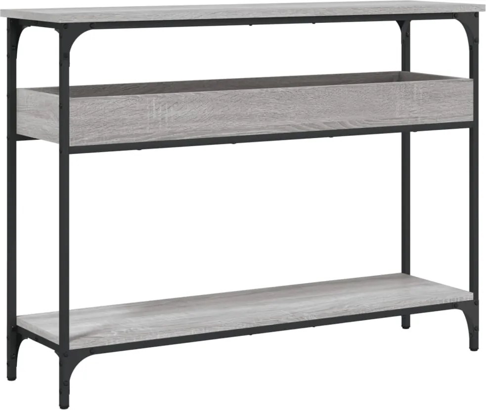 vidaXL szürke sonoma színű szerelt fa tálalóasztal polccal 100x29x75cm