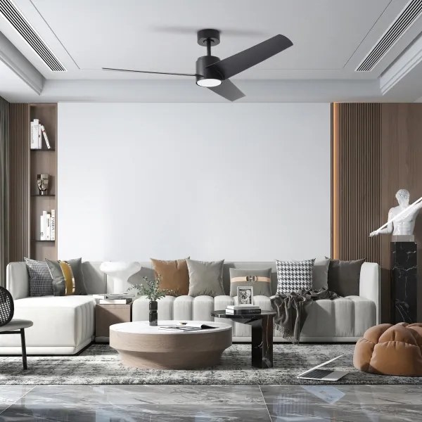 ZEVENTI - LED mennyezeti ventilátor ORVIETO LED/18W/230V Wi-Fi Tuya fekete + távvezérlő