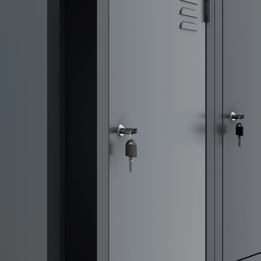 „L” típusú fémszekrény JULIA, 800 x 1850 x 450 mm, antracit