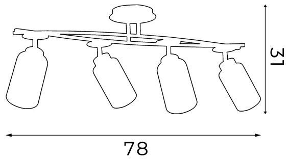 Mennyezeti lámpa TOKIO 4xE27/60W/230V