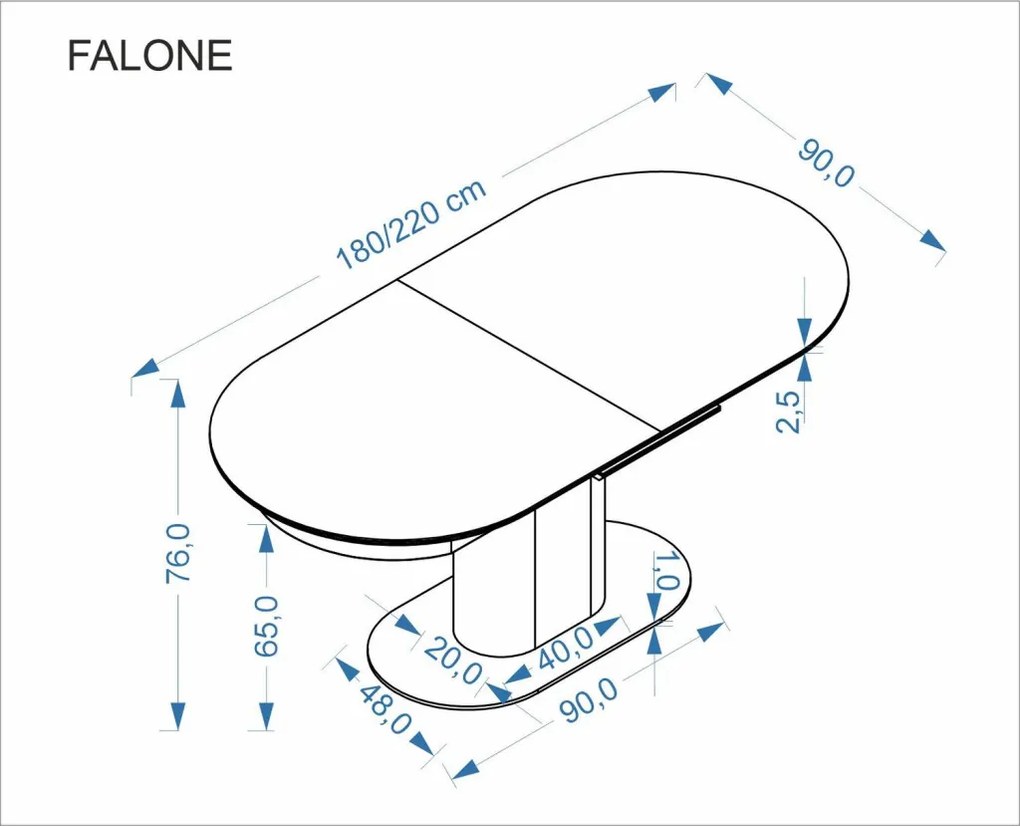 Falone bővíthető étkezőasztal 180-220cm travertin