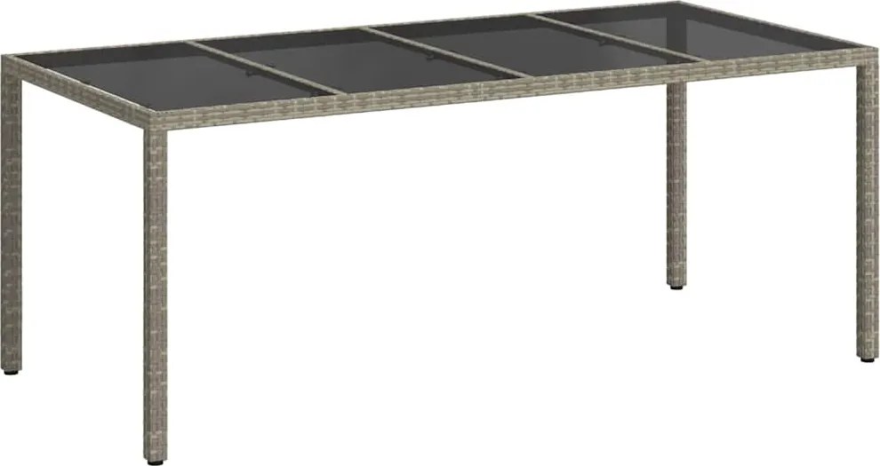vidaXL Kerti Asztal Szürke 190 x 90 x 75 cm polirattan