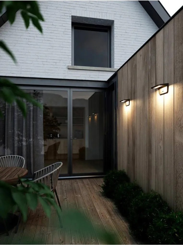 NORDLUX 2118221003 AGENA Fali Lámpa Mozgásérzékelővel Fekete LED IP44