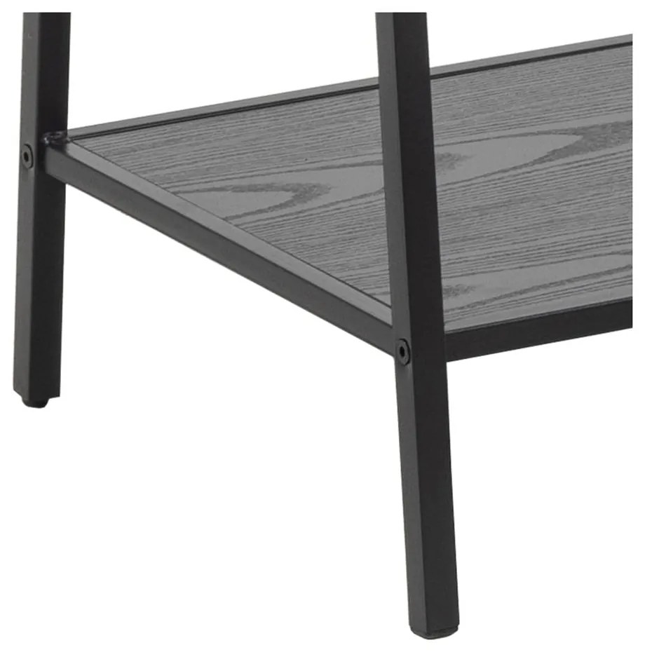 Fekete ruhatartó állvány kőrisfa dekorral Seaford – Actona