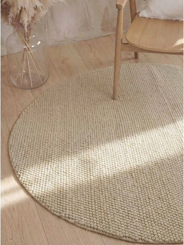 Bézs kézi szövésű gyapjú kerek szőnyeg ø 200 cm Richmond Diana – Ted Baker