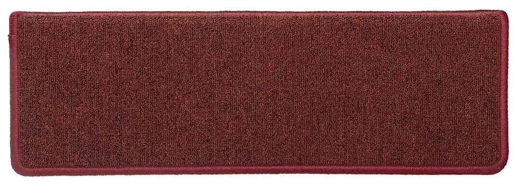 30 db lépcsőszőnyeg 65 x 21 x 4 cm bordó téglalap alakú széllel