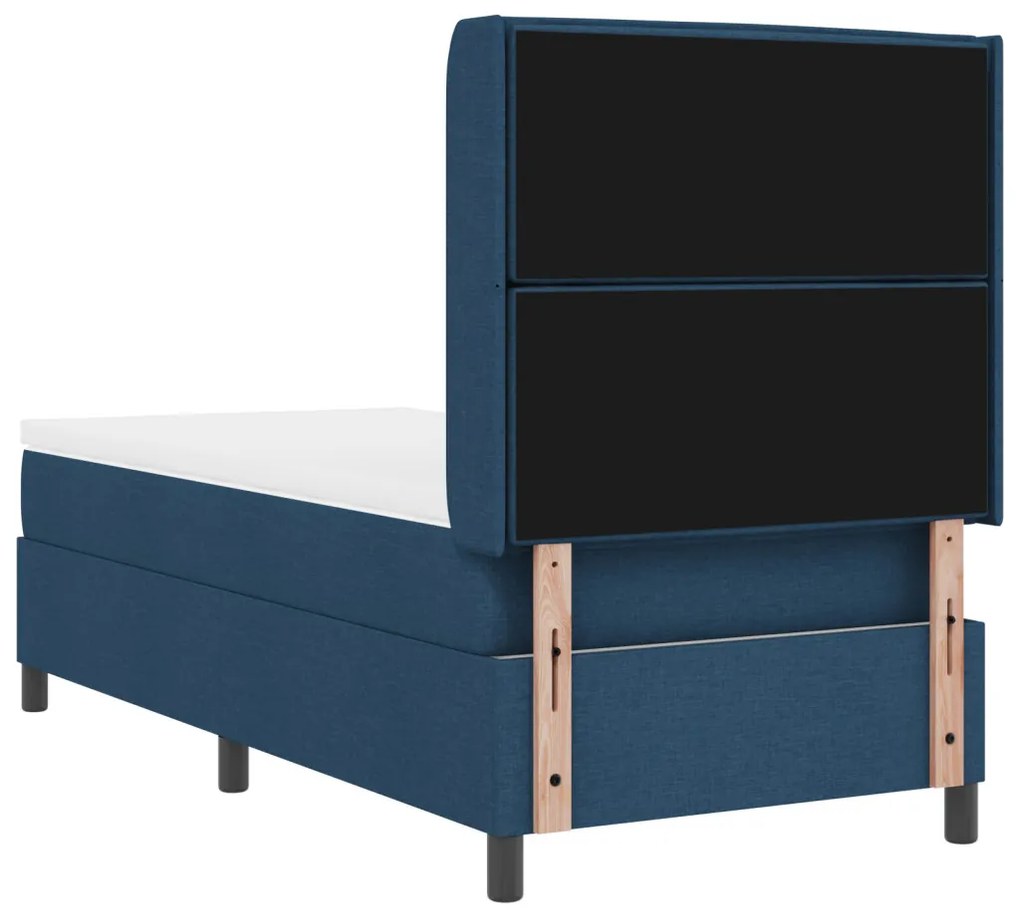 Boxspring Ágy Mattal és LED Kék 100x200 cm Szövet