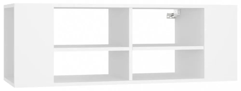fehér szerelt fa falra szerelhető TV-szekrény 102 x 35 x 35 cm