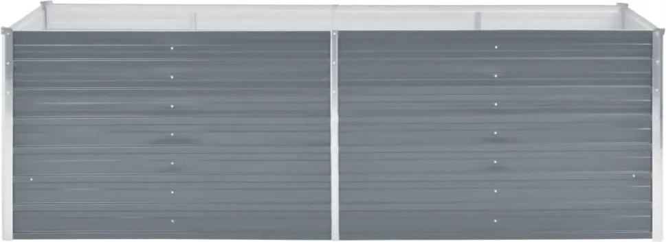 szürke horganyzott acél kerti magaságyás 240 x 80 x 77 cm