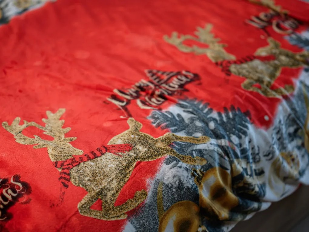 HOLLY NIGHT piros mikroplüss ágyneműhuzat Ágyneműhuzat mérete: 70 x 90 cm | 140 x 200 cm