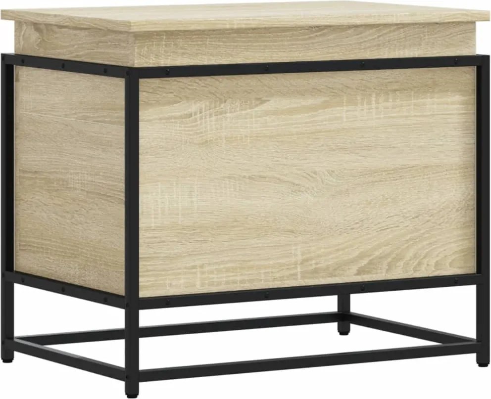 vidaXL sonoma tölgy színű szerelt fa tárolóláda fedéllel 60x40x51,5 cm