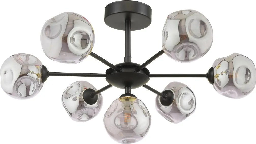 Dar Lighting modern mennyezeti lámpa cohen matt fekete opál darcoh3422-28