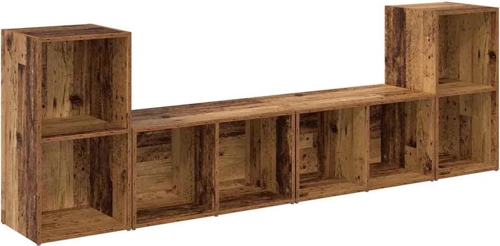 vidaXL TV szekrény garnitúra 4 pcs Öreg fa 37 x 37 x 72 cm Faanyag
